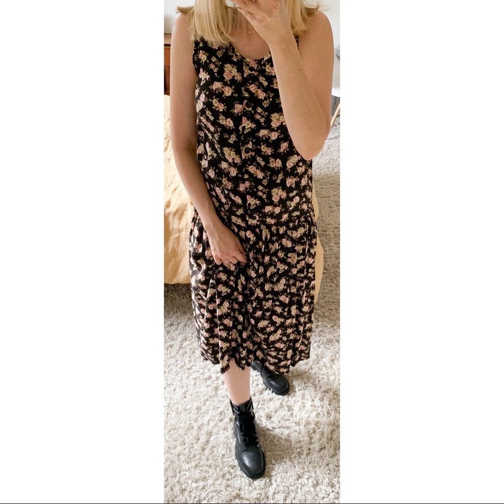 Vintage Floral Dress AVIVA USA Sz S 🌸